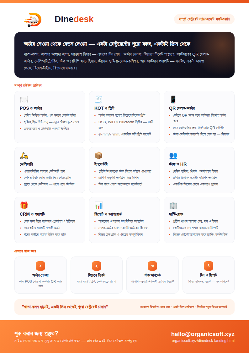 DineDesk ব্রশিওর প্রিভিউ